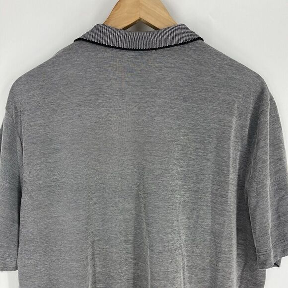 Theory Shirt Size XL Mens Gray Standard Polo Current Pique Knit Short Sleeve - Picture 6 of 7
